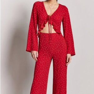 Forever 21 Polka Dot Cutout Jumpsuit